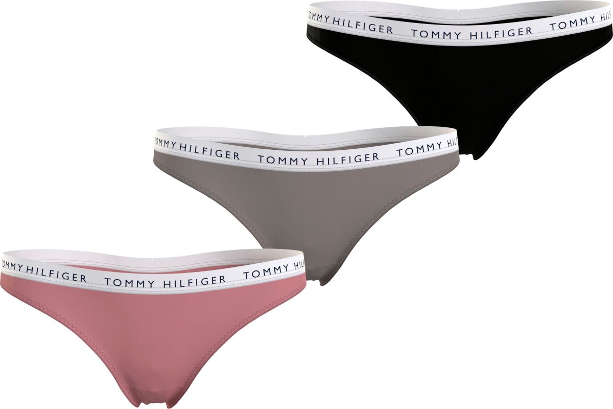 Tommy hilfiger string (set van 3) roze/beige/zwart