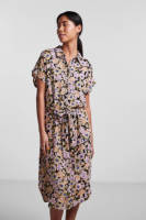 PIECES blousejurk PCNYA met bloemen print en ceintuur zwart/geel/lilac
