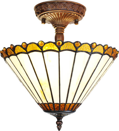 HAES deco - Plafondlamp Tiffany Ø 29x30 Cm E14/max 2x25w
