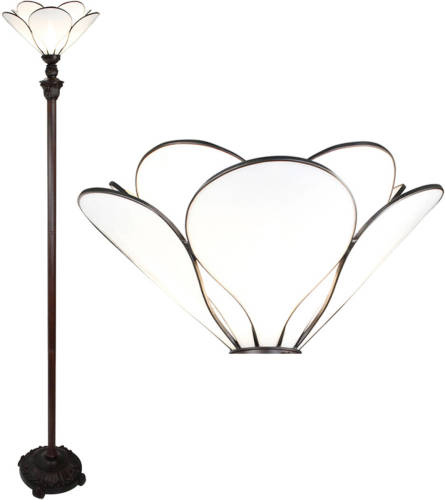 HAES deco - Tiffany Vloerlamp Wit Ø 31x183 Cm E27/max 1x60w