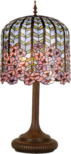 HAES deco - Tiffany Tafellamp Blauw, Roze Ø 40x84 Cm Fitting E27 / Lamp Max 3x60w