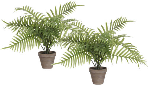 Mica Decorations Areca Palm Kunstplant - Set Van 2x - Groen - H53 X D45 Cm - Kunstplanten