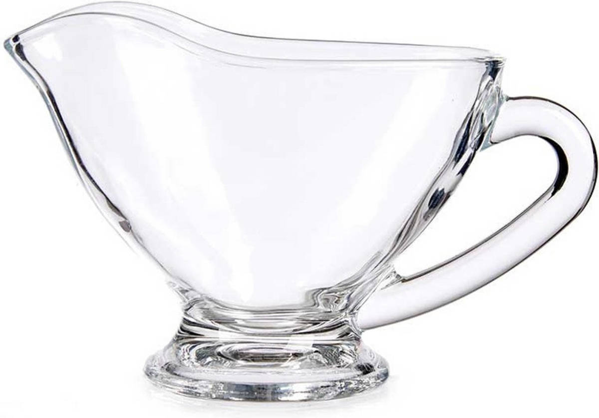 Vivalto Luxe Glazen Jus/saus Kom Transparant 15 X 7,5 X 9 Cm Van 200 Ml - Schenkkannen