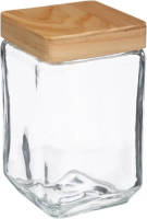 5five Voorraadbus/voorraadpot 1,7l Glas Met Houten Deksel - Voorraadpot
