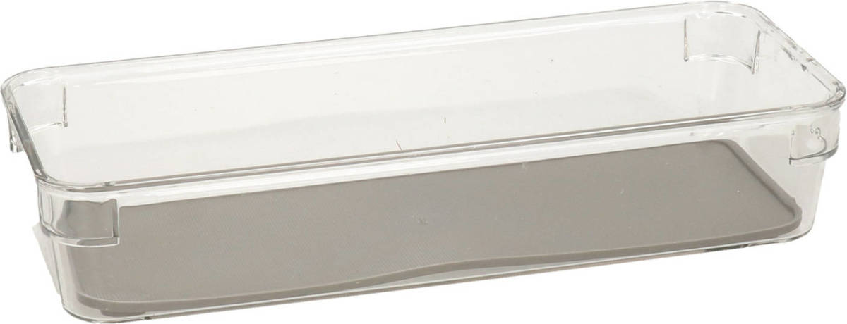 Secret de Gourmet Bestekbak/keuken Organizer 1-vaks Tidy Smart Grijs Transparant Kunststof 23 X 9 X 4,5 Cm - Bestekbakken