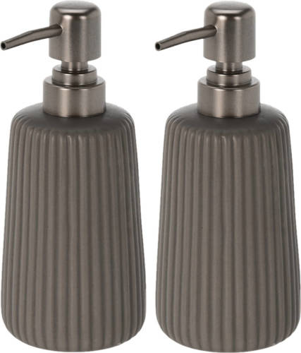 Items 2x Stuks Zeeppompjes/zeepdispensers Chocolade Bruin Van Keramiek 300 Ml - Zeeppompjes