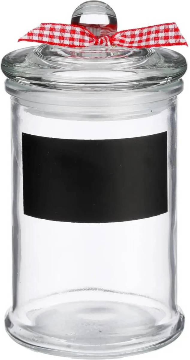 Secret de Gourmet Kruidenpotje/voorraadpotje Met Krijtvlak - 350 Ml - Glas - Voorraadpot