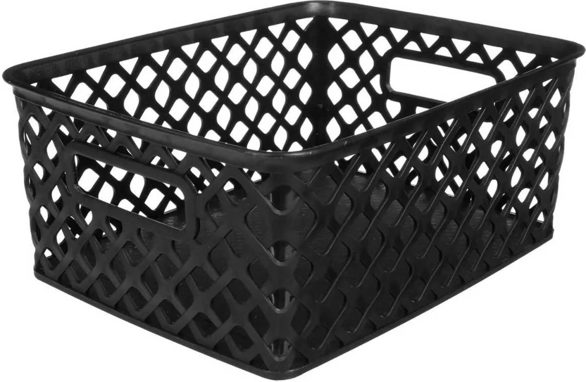 5five Opbergmand Kunststof Rechthoek Zwart 19,7 X 25,6 X 10,5 Cm - Opbergmanden
