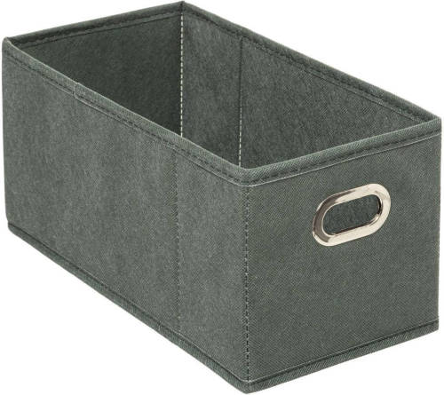5five Opbergmand/kastmand 7 Liter Grijsgroen Linnen 31 X 15 X 15 Cm - Opbergmanden