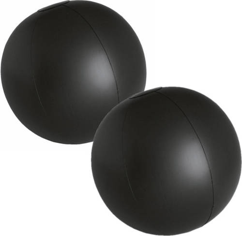 Trendoz 2x Stuks Opblaasbare Zwembad Strandballen Plastic Zwart 28 Cm - Strandballen