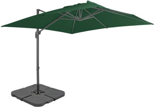 VidaXL Parasol Met Draagbare Voet Groen