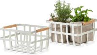 Zeller Set Van 2x Stuks Industriele Draadmand/opbergmand Wit Metaal 32 X 25 X 17 Cm - Opbergmanden