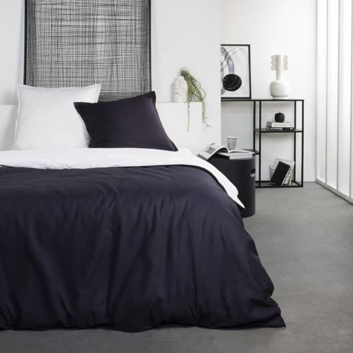 Today Katoenen Bedset - 2 Persoons - 240x260 Cm - Two-tone Grijs En Wit Yaël