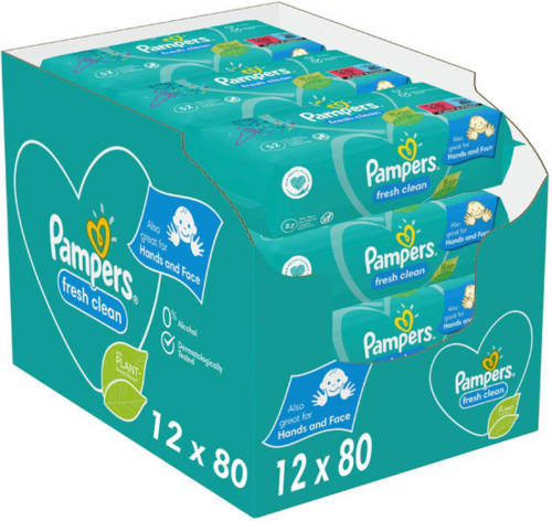 Pampers - Fresh Clean - Billendoekjes - 960 Doekjes - 12 X 80