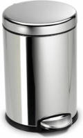 Simplehuman - Afvalemmer, Rond, 4.5 L, Zilver - Simplehuman