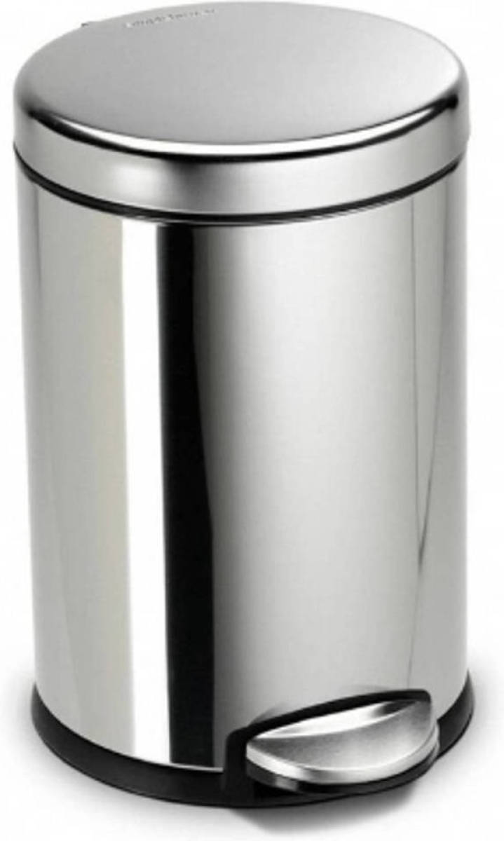 Simplehuman - Afvalemmer, Rond, 4.5 L, Zilver - Simplehuman