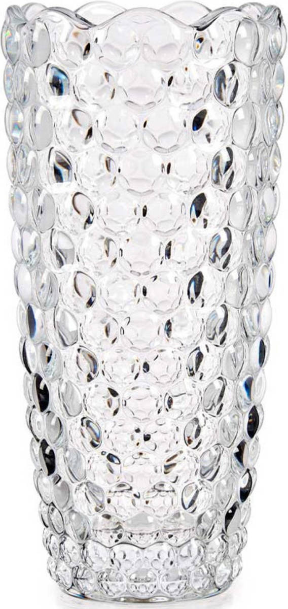 Giftdeco Bloemenvaas Bubbels Relief 8 X 19,5 Cm Van Glas - Vazen