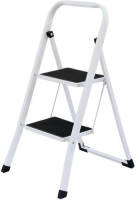 Trendoz Huishoudtrapje / Keukentrapje Met 2 Treden Wit Metaal Hoogte 70 Cm - Huishoudtrapjes