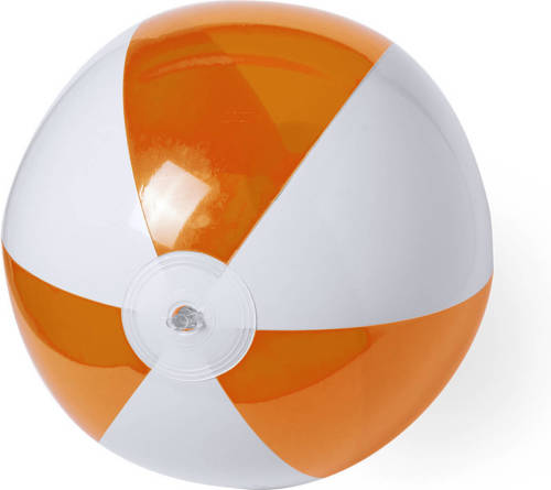 Trendoz Opblaasbare Strandbal Plastic Oranje/wit 28 Cm - Strandballen