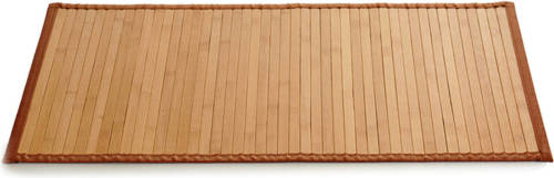 Giftdeco Badkamer Vloermat Anti-slip Lichte Bamboe 50 X 80 Cm Met Lichtbruine Rand - Badmatjes