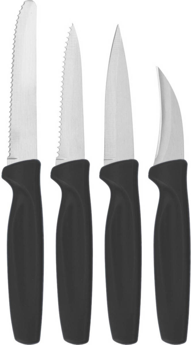 Excellent Houseware 8-delige Rvs Messenset Met Antraciet Kunststof Handvat - Messenblokken