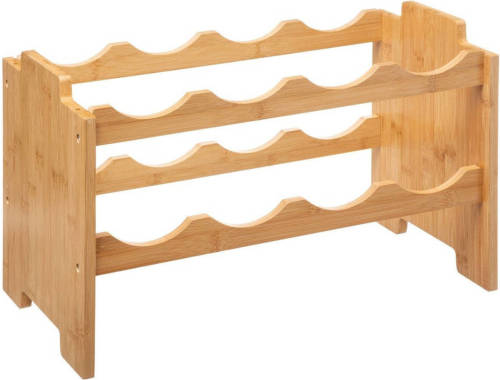 5five Bamboe Stapelbaar Flessenrek/wijnrek Voor 8 Flessen 46 X 24,5 X 29,5 Cm - Wijnrekken