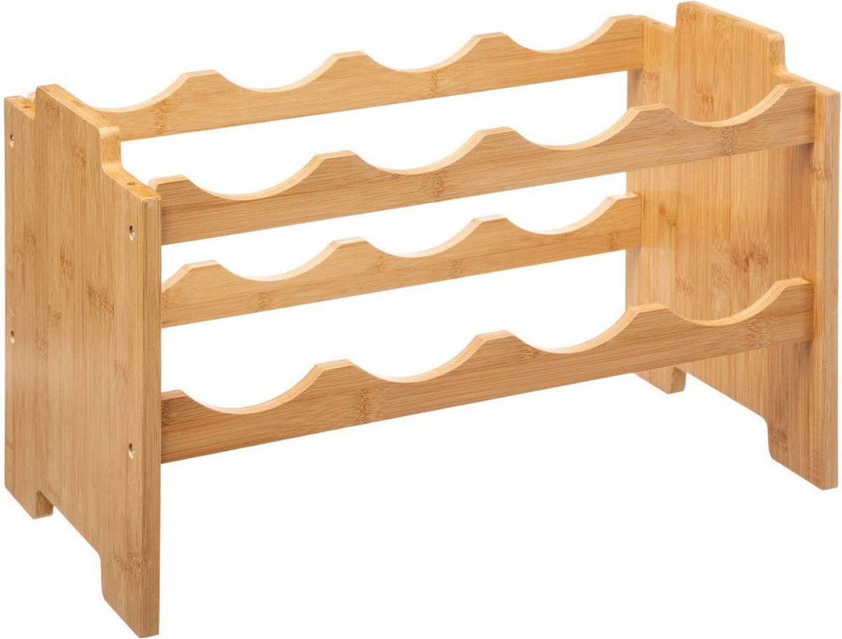 5five Bamboe Stapelbaar Flessenrek/wijnrek Voor 8 Flessen 46 X 24,5 X 29,5 Cm - Wijnrekken