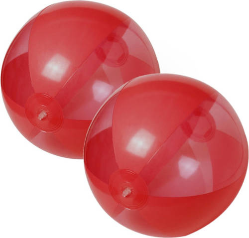 Trendoz 2x Stuks Opblaasbare Strandballen Plastic Rood 28 Cm - Strandballen