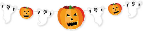 Bellatio Decorations Halloween/horror Thema Spoken/pompoenen Slinger 1,6 Meter - Feestslingers
