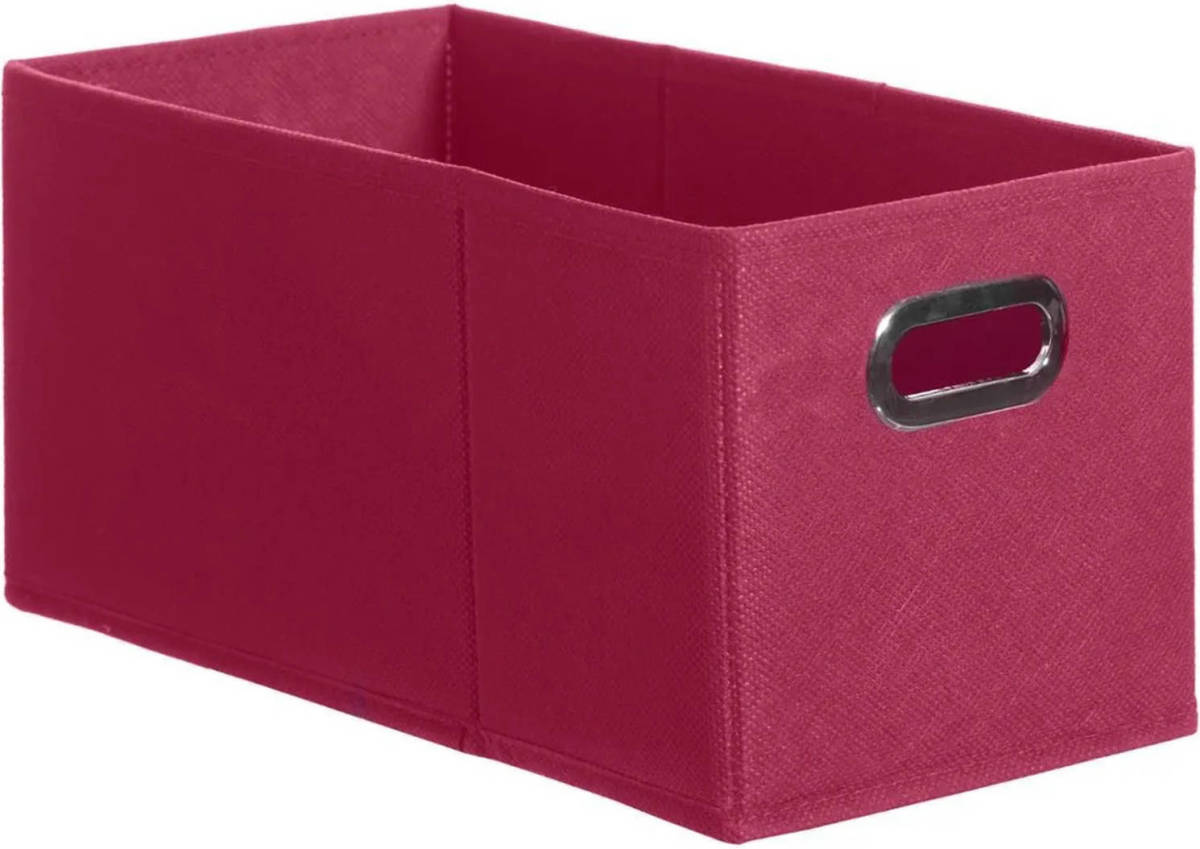 5five Opbergmand/kastmand 7 Liter Framboos Roze Linnen 31 X 15 X 15 Cm - Opbergmanden