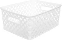 5five Opbergmand Kunststof Rechthoek Wit 19,7 X 25,6 X 10,5 Cm - Opbergmanden