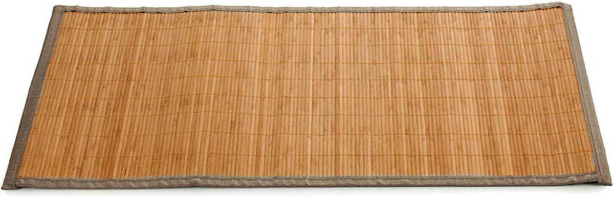 Giftdeco Badkamer Vloermat Anti-slip Donkere Bamboe 50 X 80 Cm Met Grijze Rand - Badmatjes