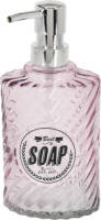Items Zeeppompje/zeepdispenser Roze Van Glas 300 Ml - Zeeppompjes