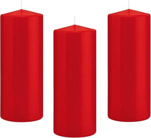 Trend Candles 8x Rode Cilinderkaars/stompkaars 8 X 20 Cm 119 Branduren - Stompkaarsen