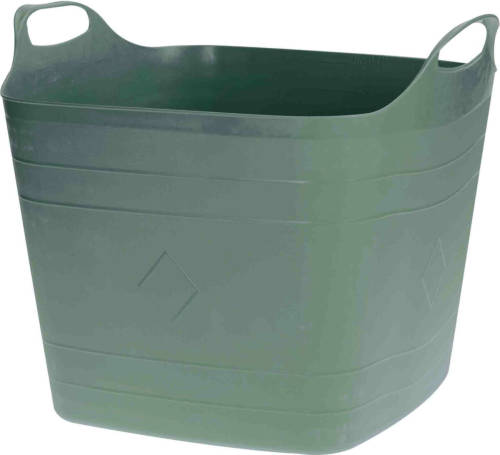 Bathroom Solutions Flexibele Kuip Emmer/wasmand - Groen - 40 Liter - Vierkant - Kunststof - Wasmanden