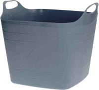 Bathroom Solutions Flexibele Kuip Emmer/wasmand - Grijs - 40 Liter - Vierkant - Kunststof - Wasmanden