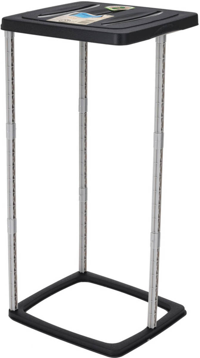 Bathroom Solutions Staande Vuilniszakhouder Prullenbak/vuilnisbak - Zwart - 60 Liter - Prullenbakken
