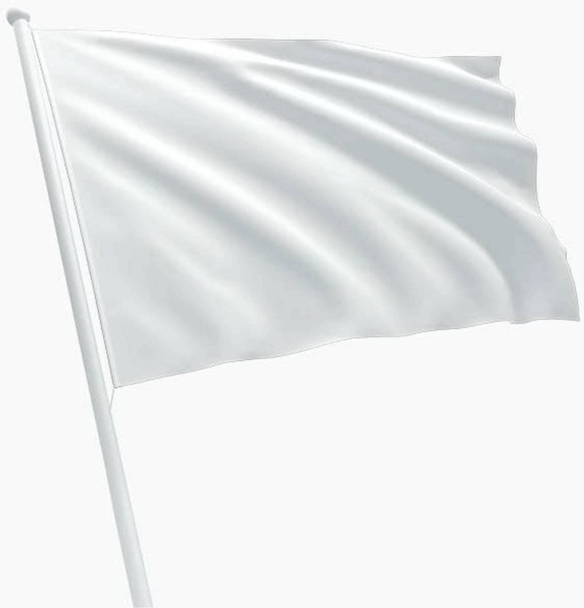 Benza Witte Vlag - om zelf tekst op te zetten of in te kleuren - 100 x 70 cm