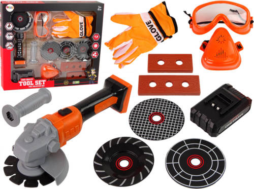 Lean Toys Diy 13-delige Tool Gereedschap Set Met Werkende Slijptol