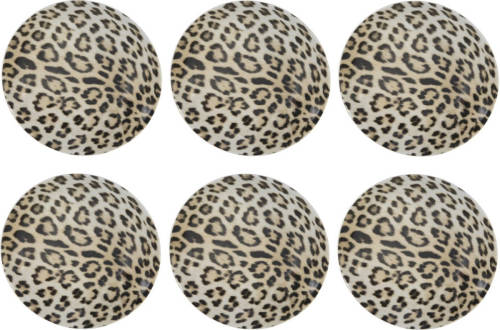 Studio Tavola Dinerborden Leopard ø 27 Cm - 6 Stuks