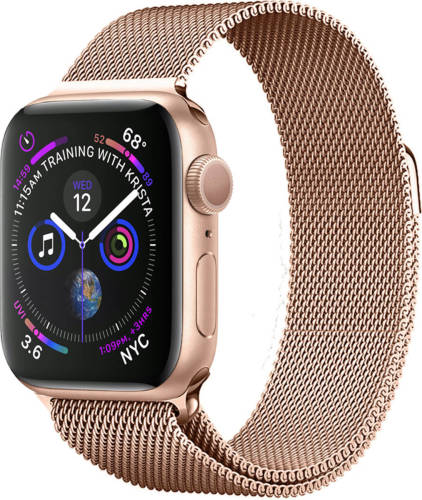 Basey Apple Watch Se (44 Mm) Bandje Milanees Milanese Band Smart Watch Bandje Rvs