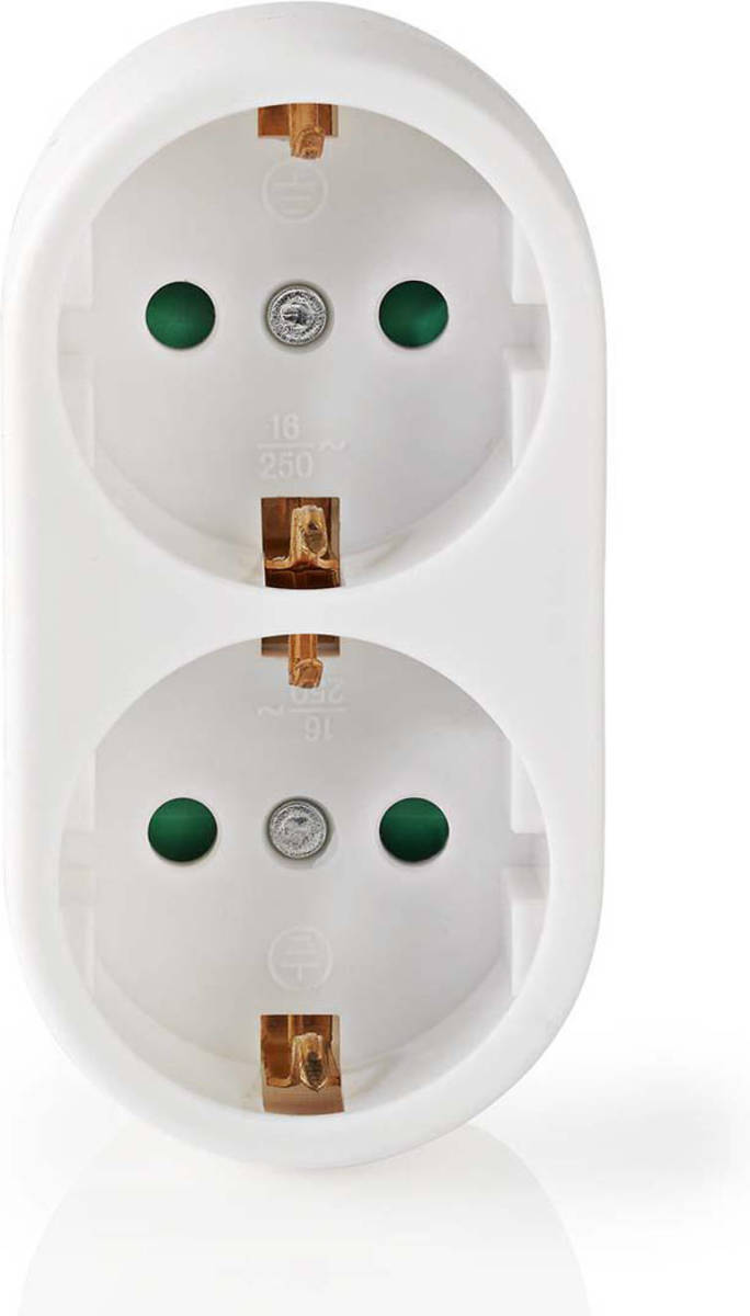 Nedis Stopcontact-splitter Randaarde Wit - 250 V - 16.0 A - 3500 W