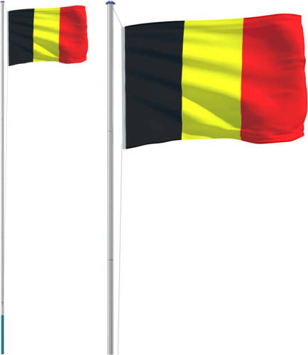 VidaXL Vlag Met Vlaggenmast België 6,23 M Aluminium