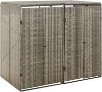 VidaXL Containerberging Dubbel 140x80x117 Cm Poly Rattan Grijs