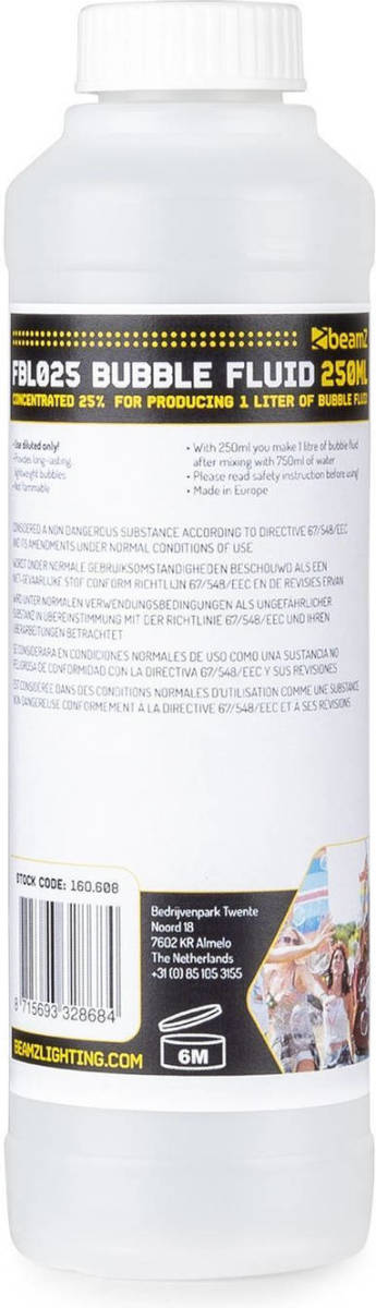 Bellenblaasvloeistof - Beamz Fbl025 Bellenblaasvloeistof Concentraat 250ml (25%)