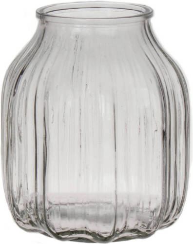 Bellatio Design Bloemenvaas Klein - Helder - Transparant Glas - D14 X H16 Cm - Vazen