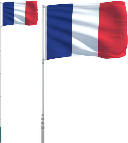 VidaXL Vlag Met Vlaggenmast Frankrijk 5,55 M Aluminium