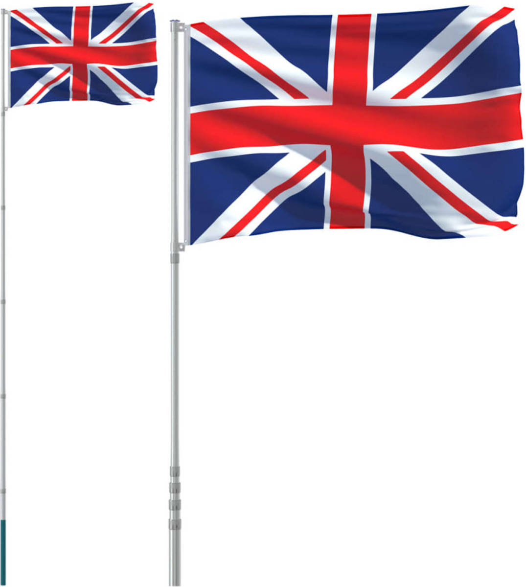 VidaXL Vlag Met Vlaggenmast Verenigd Koninkrijk 5,55 M Aluminium