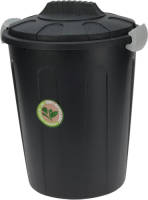 Bathroom Solutions Storage Solutions Wasmand Met Deksel - 23 Liter - Zwart - Kunststof - Wasmanden