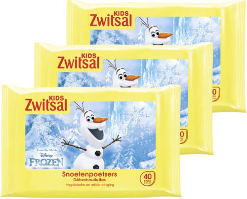 Zwitsal - Kids Frozen Snoetenpoetsers - 3 X 40 Monddoekjes - Voordeelpack